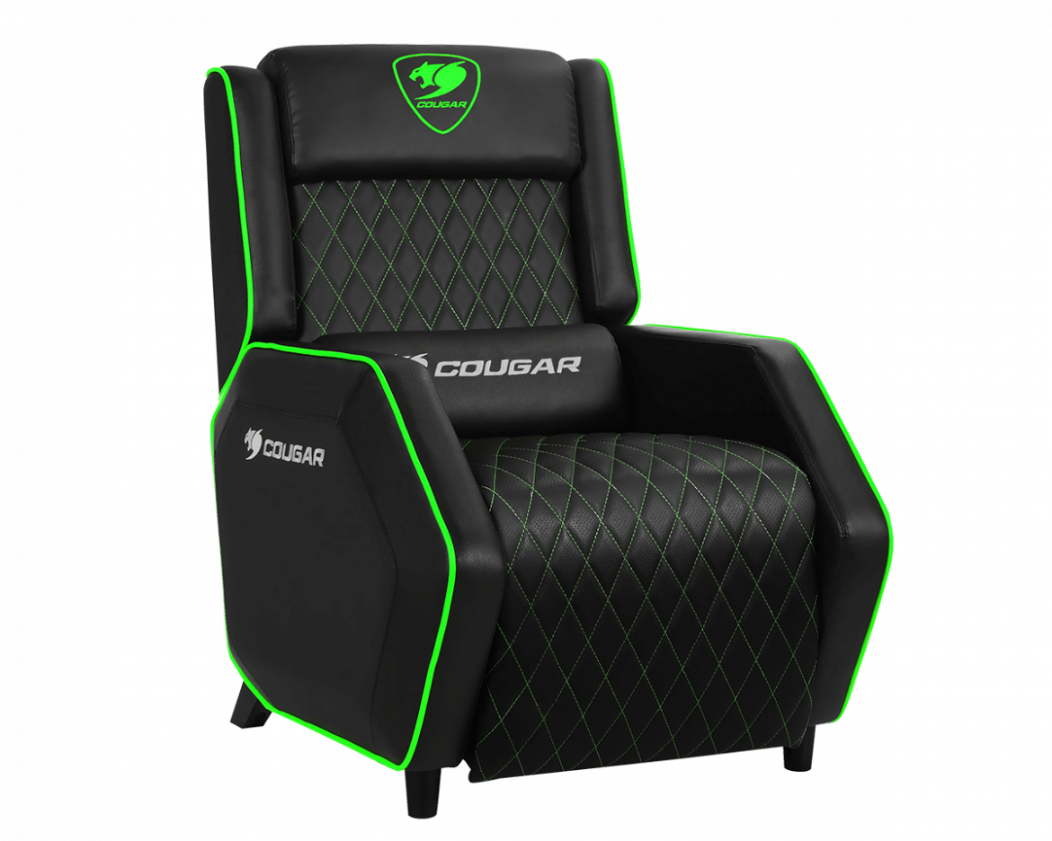 COUGAR RANGER GAMING SOFA XB BLACK/GREEN RECLINER SYSTEM 95°160