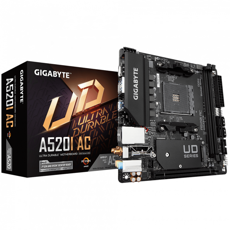 GIGABYTE A520IAC MINI ITX AM4 MOTHERBOARD 6 PHASES DIGITAL VRM