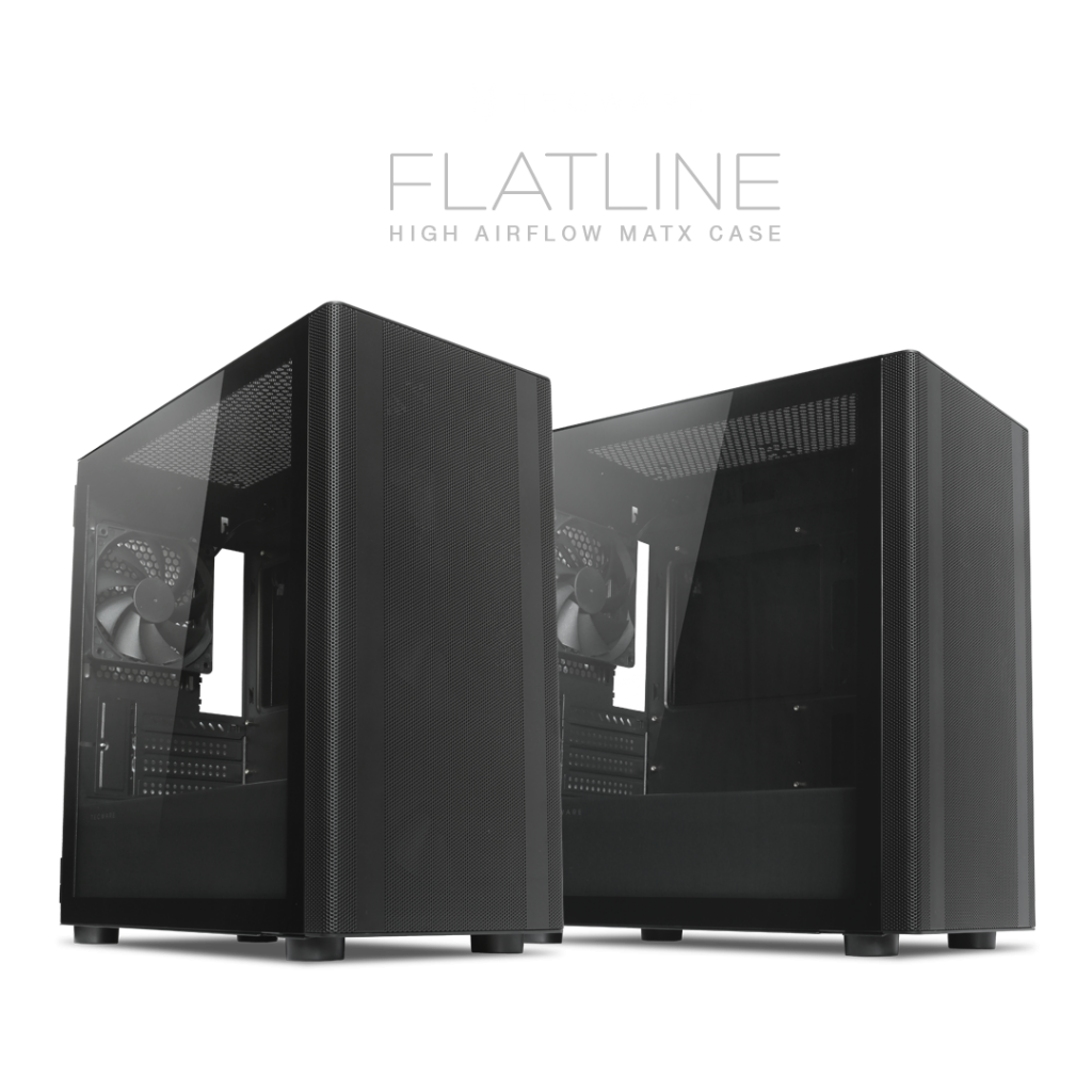 TECWARE FLATLINE HIGH AIRFLOW MATX GAMING CASE BLACK FULL MESH