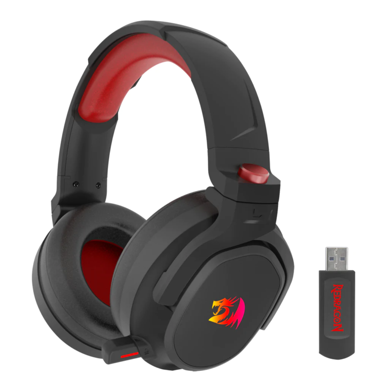 REDRAGON HADES H838 2.4GHZ WIRELESS GAMING HEADSET BLACK WIRED AND